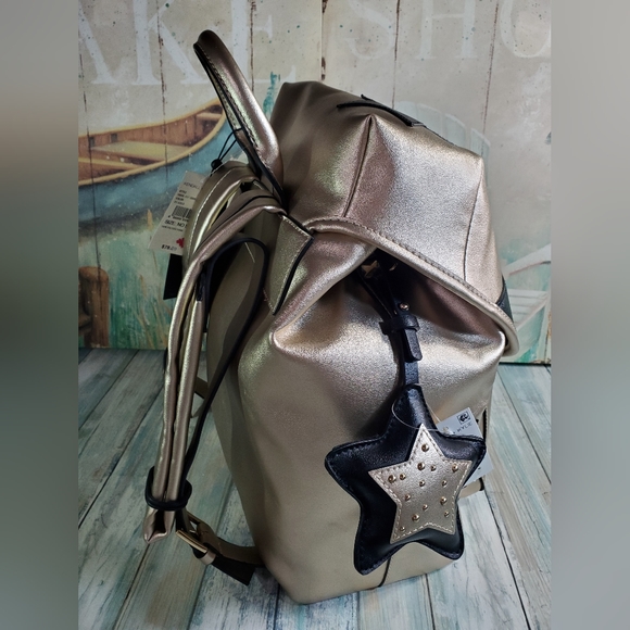 Kendell and Kyle Backpack Gold & Black Stars Backpack NWT - Picture 9 of 16